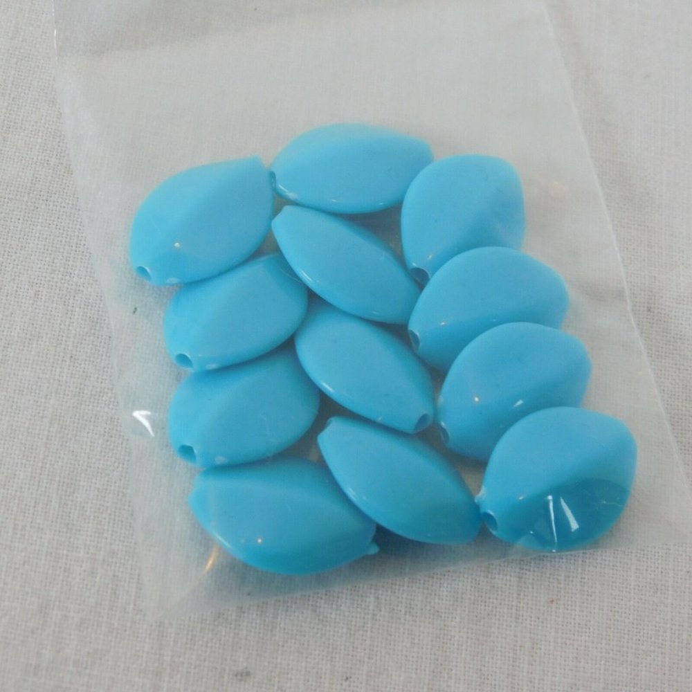 Blue Beads Mixed 8 Packs Round Teardrop Oval Wheels Solid Stripe Faceted Various - Picture 9 of 9
